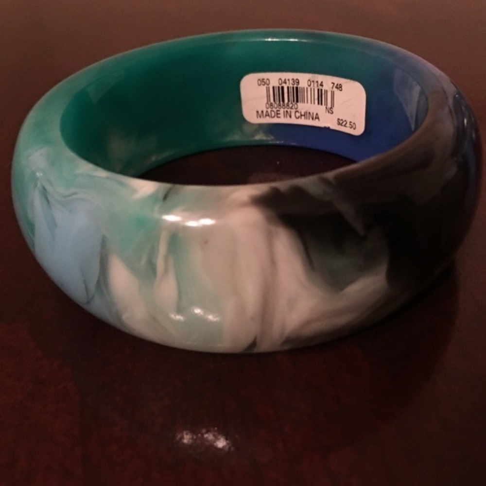 Last One! OS Thick Bangle Bracelet Blue Black Gray